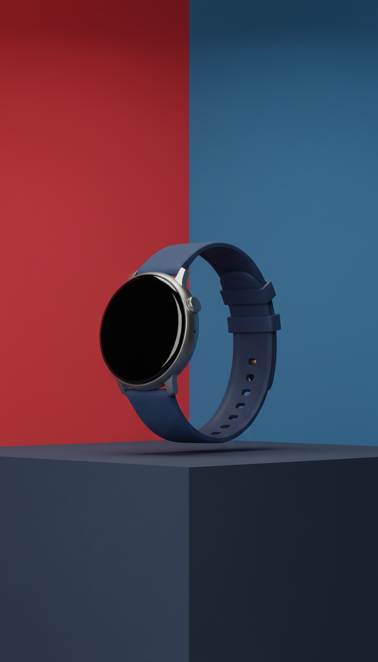 Smartwatch with Pulse Blue Strap